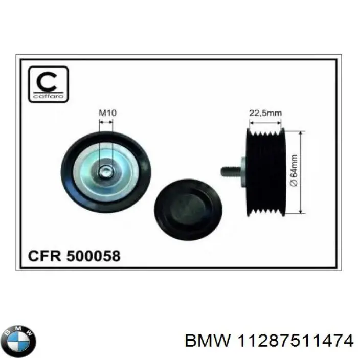 Паразитный ролик приводного ремня BMW 11287511474 цена, от 3.60 USD