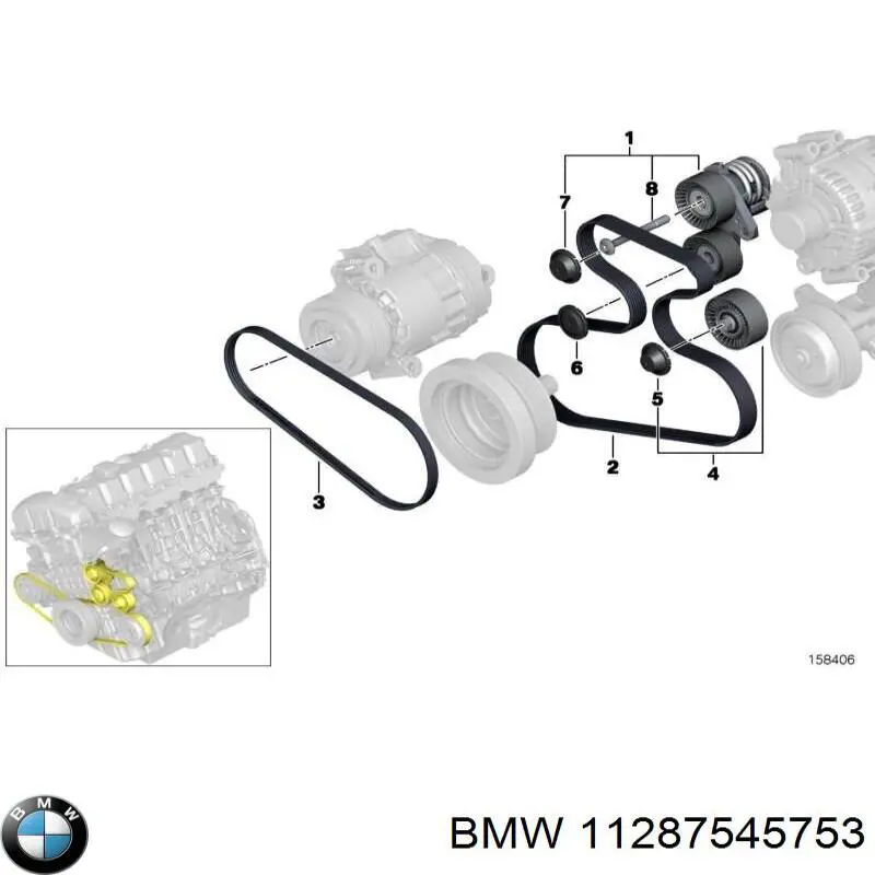 Купить 11287545753 BMW Подшипник задней ступицы