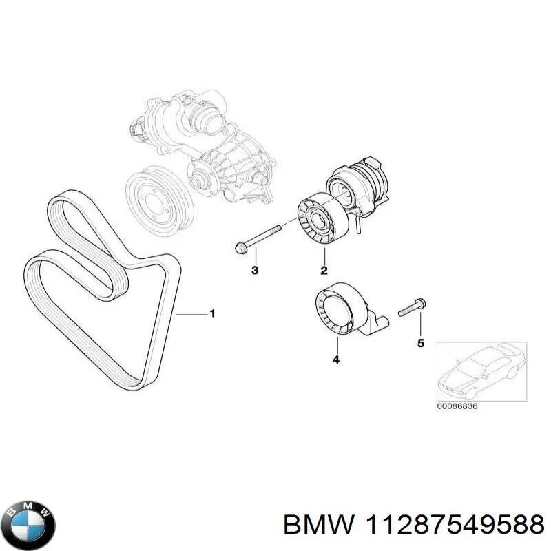 Натяжная планка поликлинового ремня BMW 11287549588