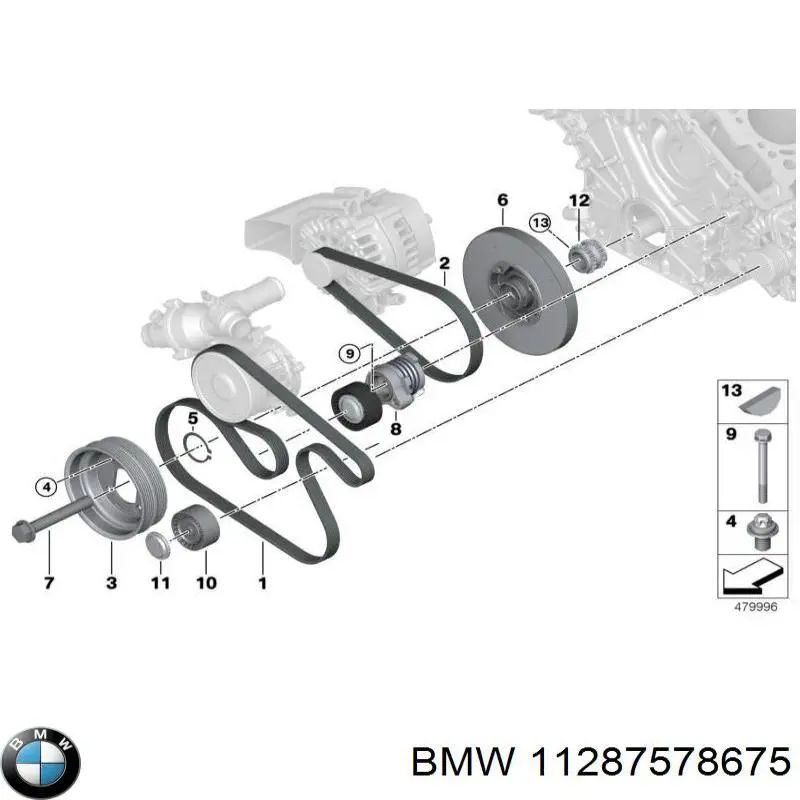 Купить 11287578675 BMW Паразитный ролик