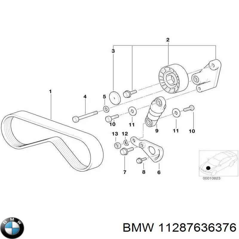 Клиновый ремень BMW 11287636376 цена, от 8.22 USD