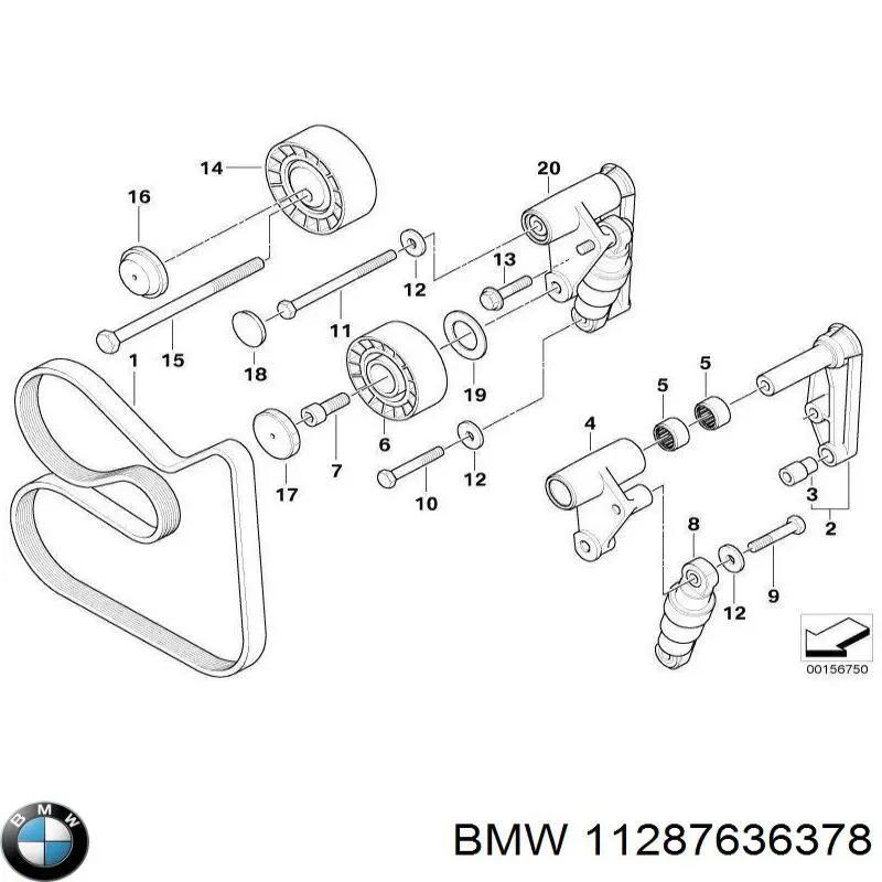 Клиновый ремень BMW 11287636378 цена, от 12.18 USD