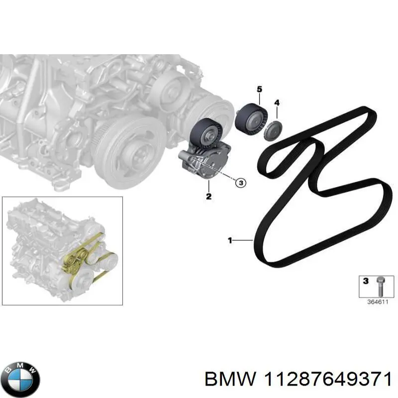 Купить 11287649371 BMW Паразитный ролик