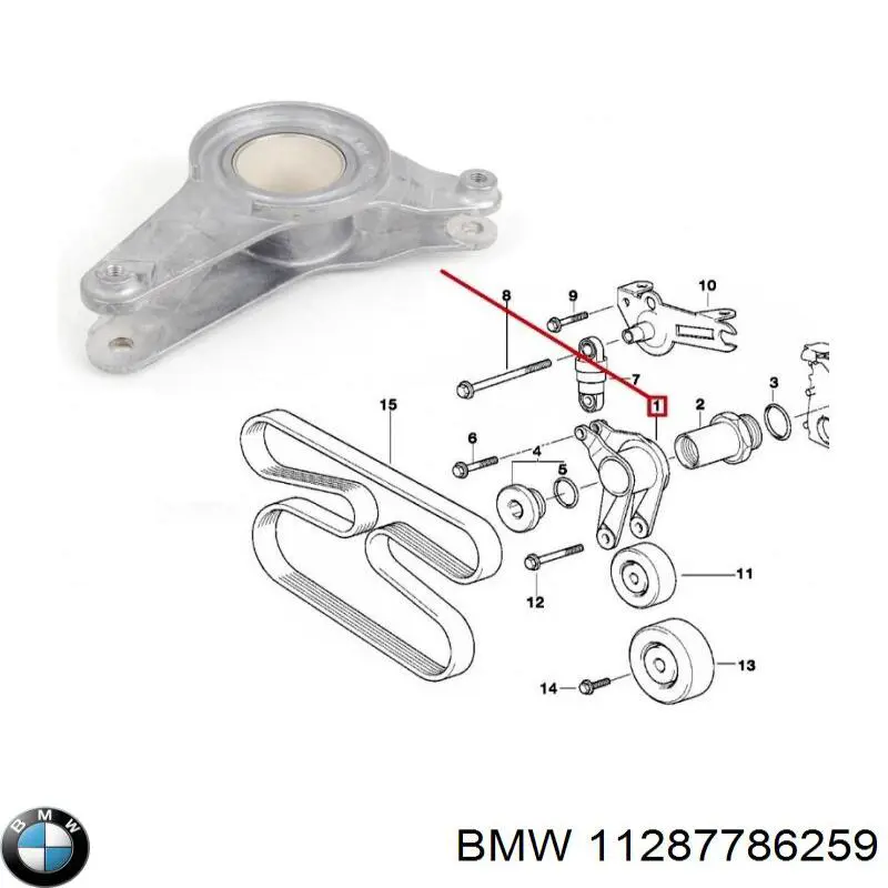 11287786259 BMW Soporte, brazo tensor, correa poli V original y equivalente