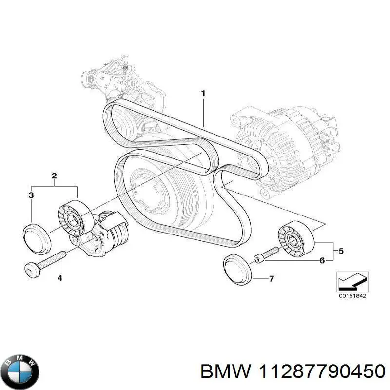 Ремінь приводний, агрегатів 11287790450 BMW