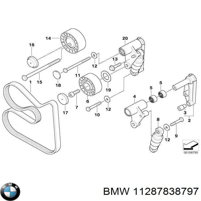 Натяжитель приводного ремня 11287838797 BMW