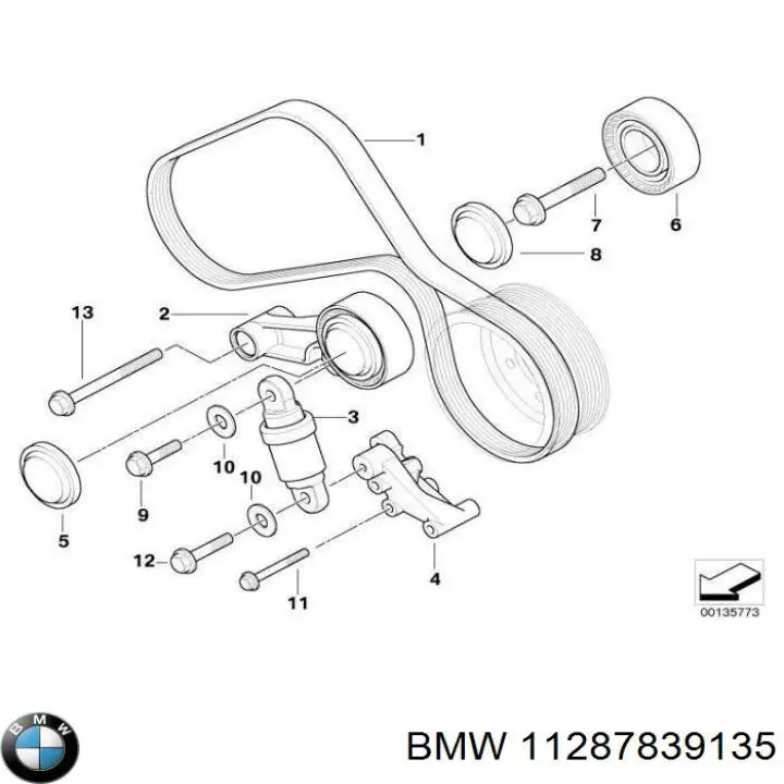 11287839135 BMW Ролик натяжителя ремня агрегатов