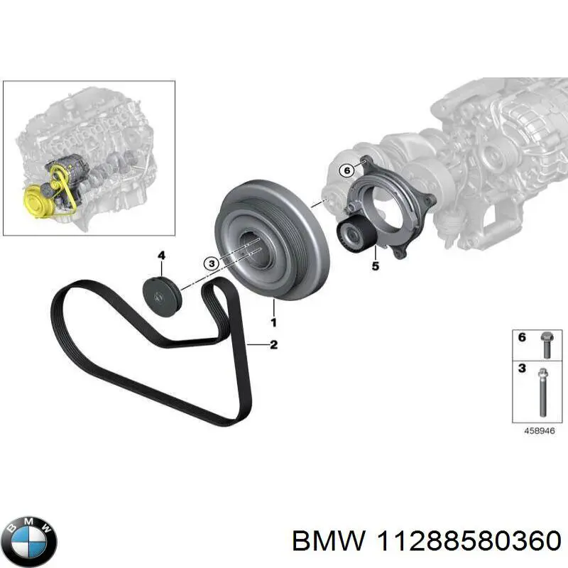 Натяжитель приводного ремня BMW 11288580360
