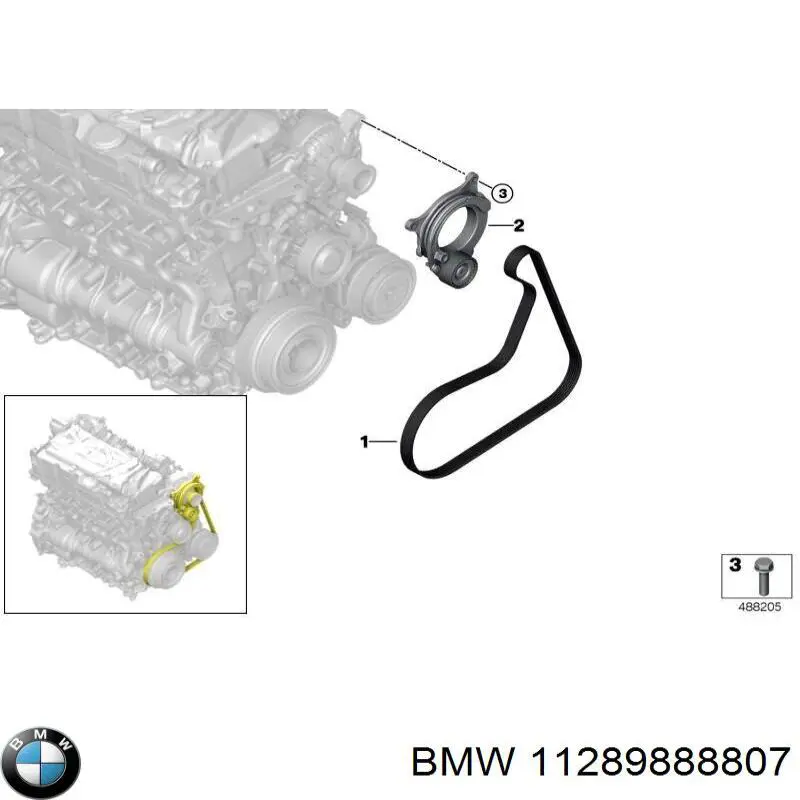 11289888807 BMW Поликлиновый ремень