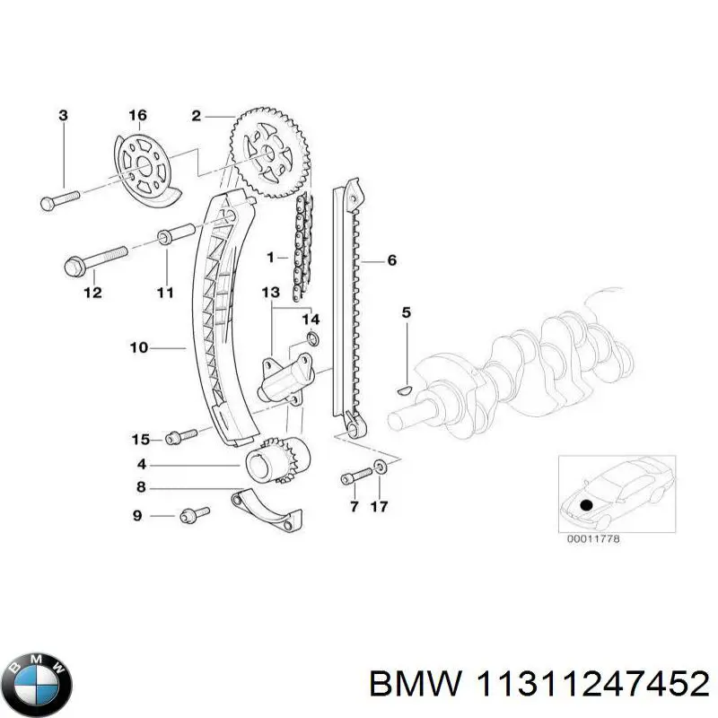 Кронштейн генератора натяжной BMW 11311247452 цена, от 5.00 USD