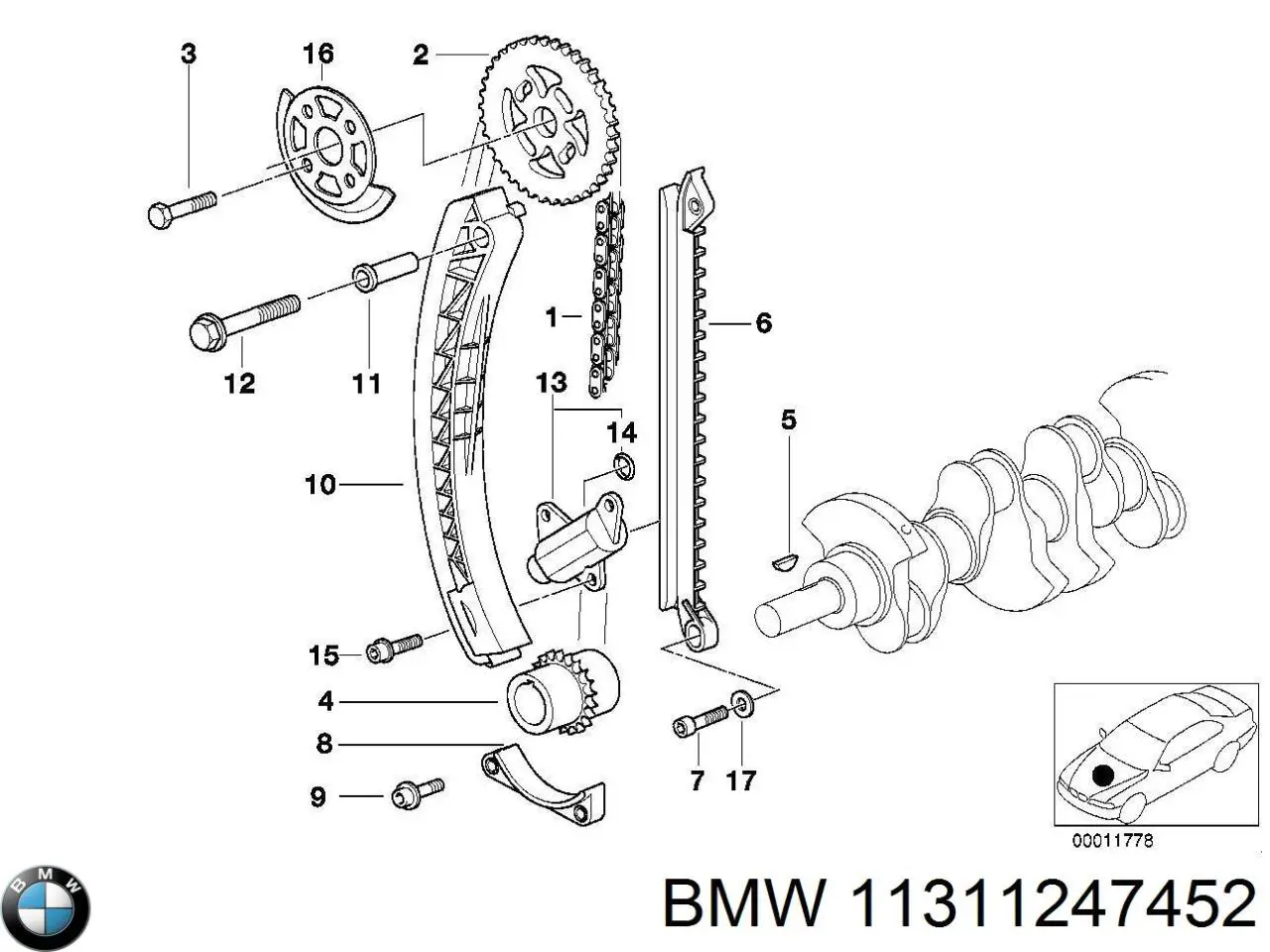 11311247452 BMW Кронштейн крепления генератора