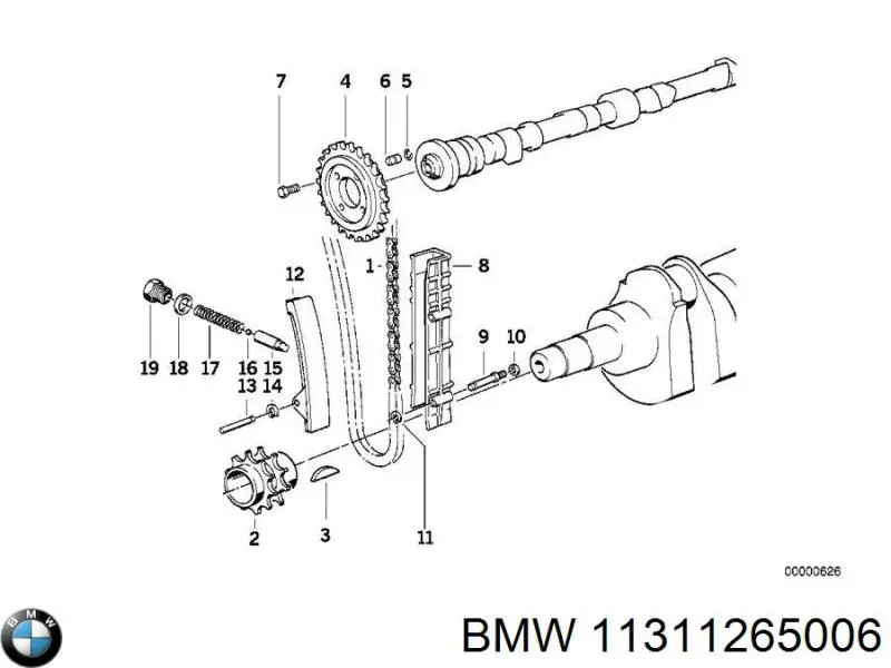 Звездочка-шестерня распредвала двигателя BMW 11311265006