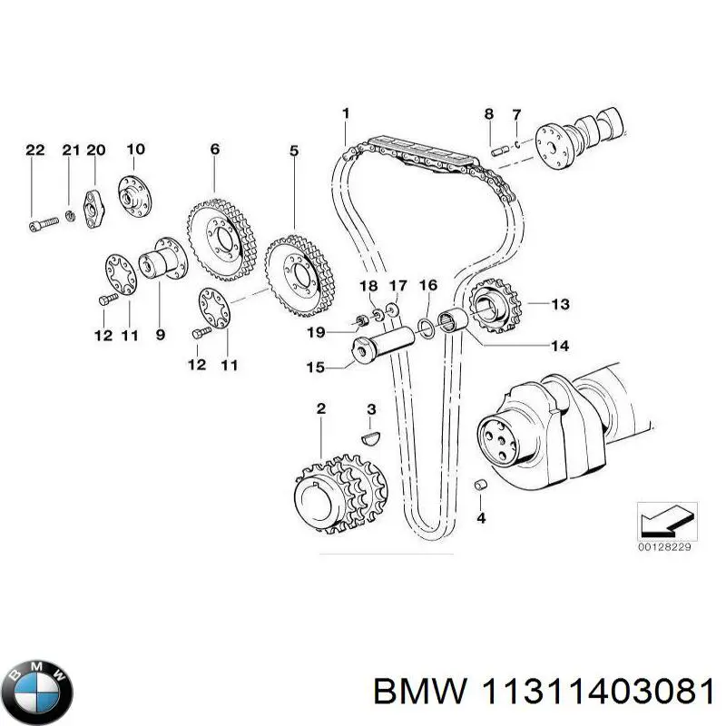 Цепь привода распредвала BMW 11311403081 цена, от 57.26 USD