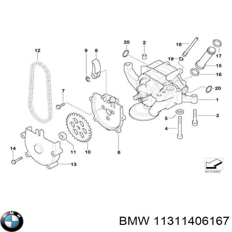 Цепь ГРМ верхняя BMW 11311406167