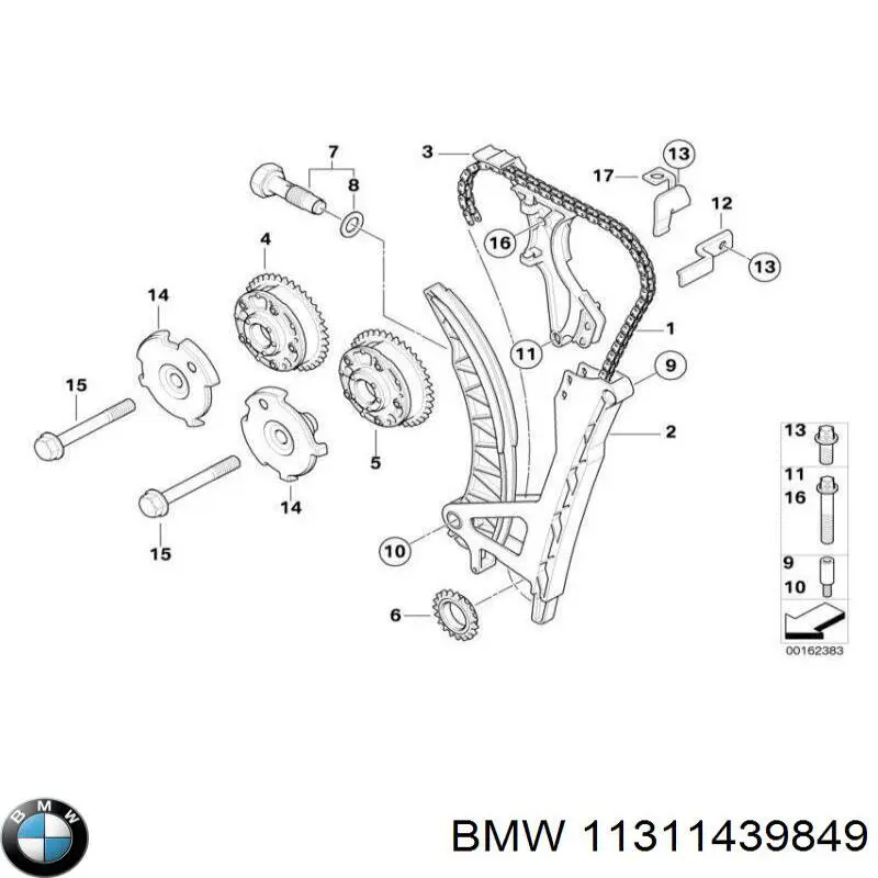 11311439849 BMW eixo de reguladora de tensão da correia de transmissão