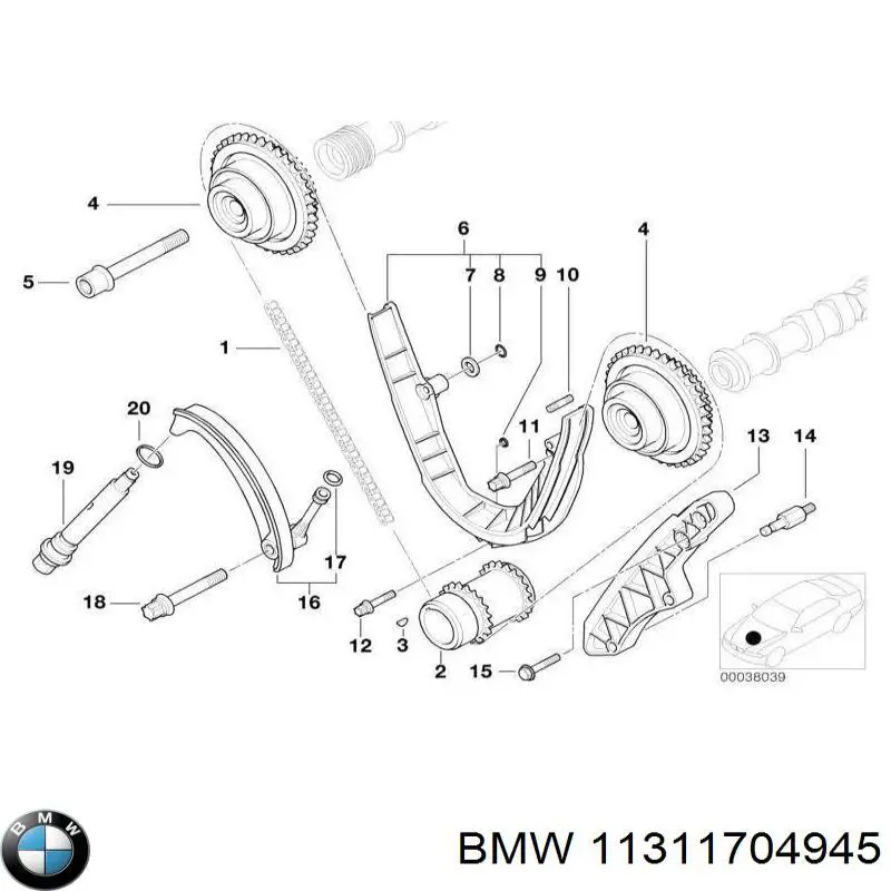 Успокоитель цепи ГРМ BMW 11311704945 цена, от 114.34 USD