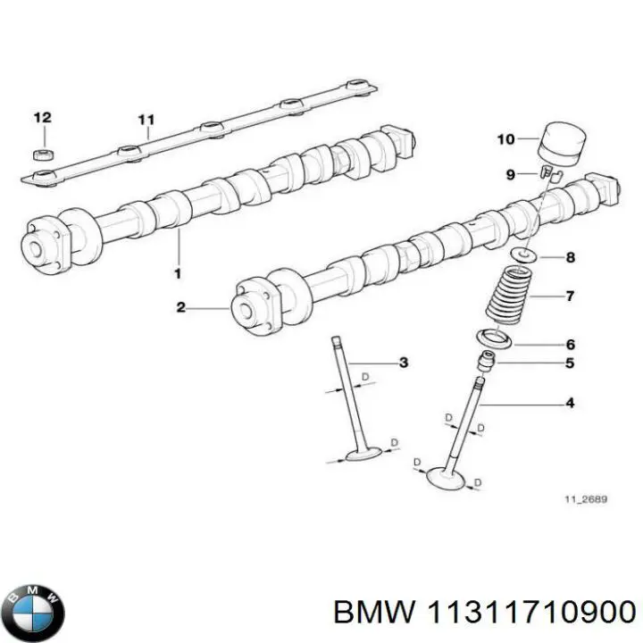 11311710900 BMW árvore distribuidora esquerda de escape de motor
