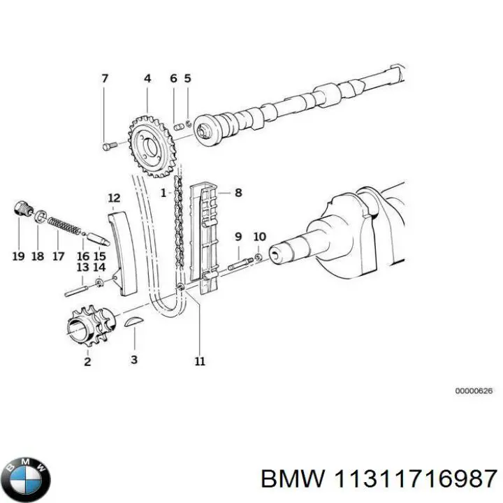 Cadena de distribución 11311716987 BMW