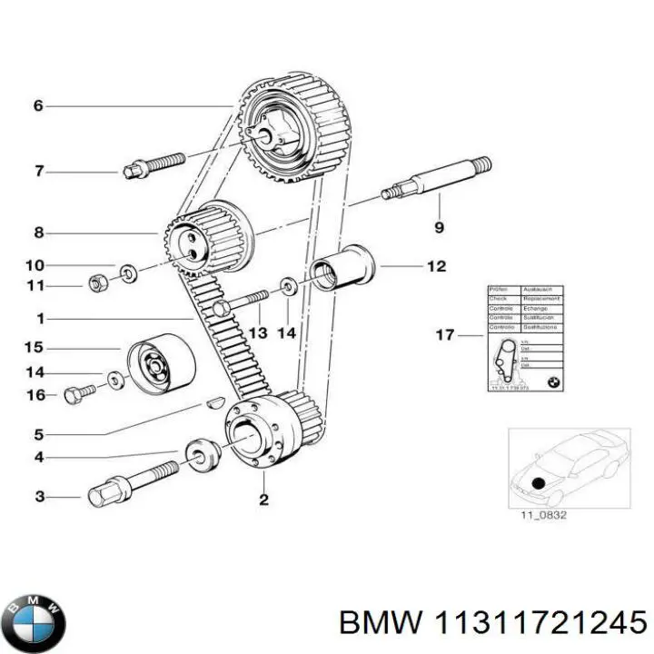 11311721245 BMW ролик грм