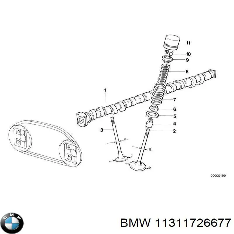 Выпускной распредвал двигателя 11311726677 BMW