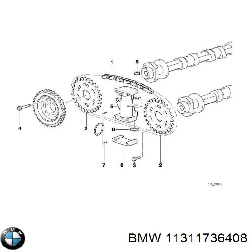 Успокоитель цепи ГРМ, верхний ГБЦ BMW 11311736408 цена, от 9.77 USD