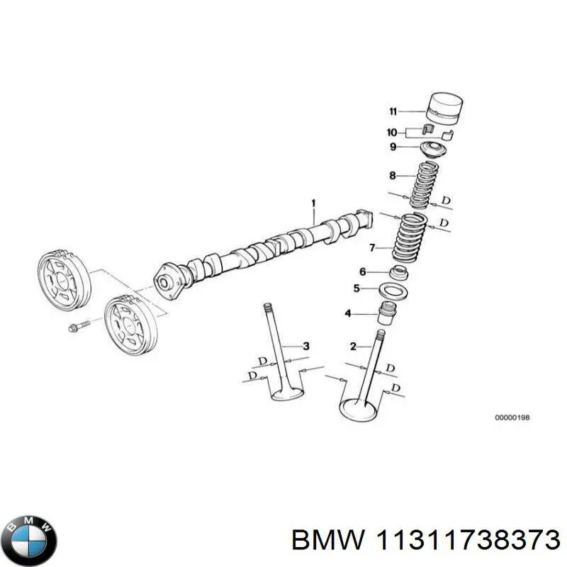 Купить 11311738373 BMW Выпускной распредвал двигателя