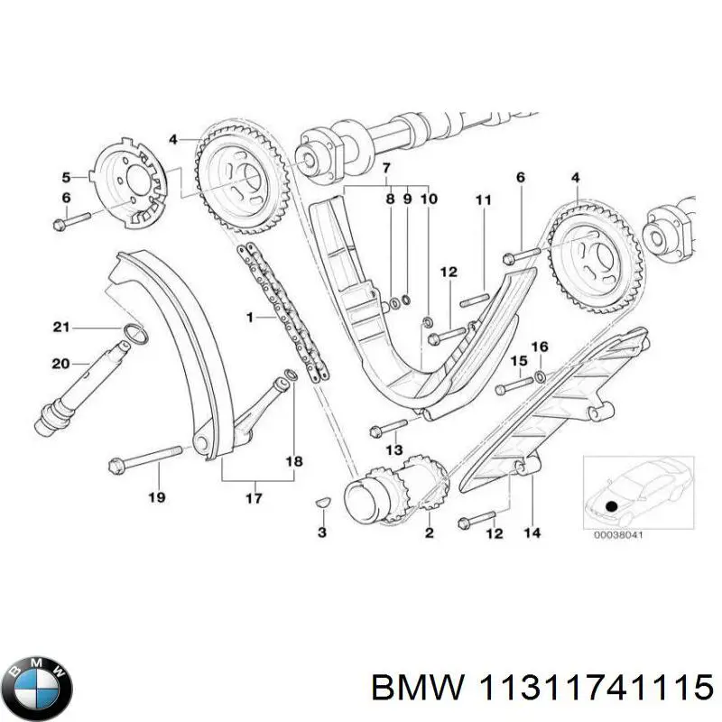Шестерня распредвала 11311741115 BMW