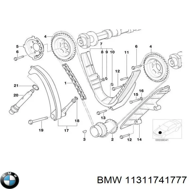 Башмак натяжителя цепи ГРМ 11311741777 BMW