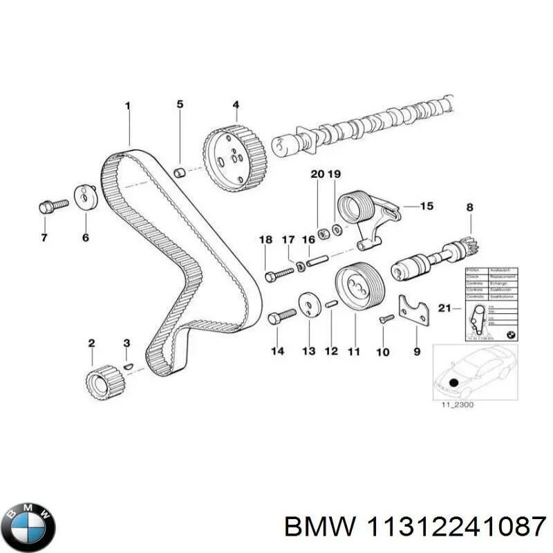 Купить 11312241087 BMW Ролик натяжителя газораспределительного ремня