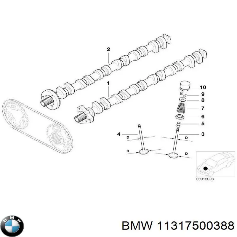 11317500388 BMW árvore distribuidora de motor de admissão