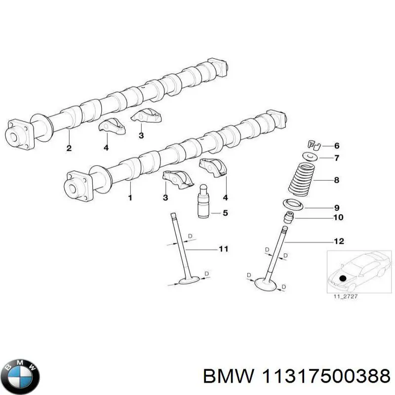 Купить 11317500388 BMW Впускной распредвал