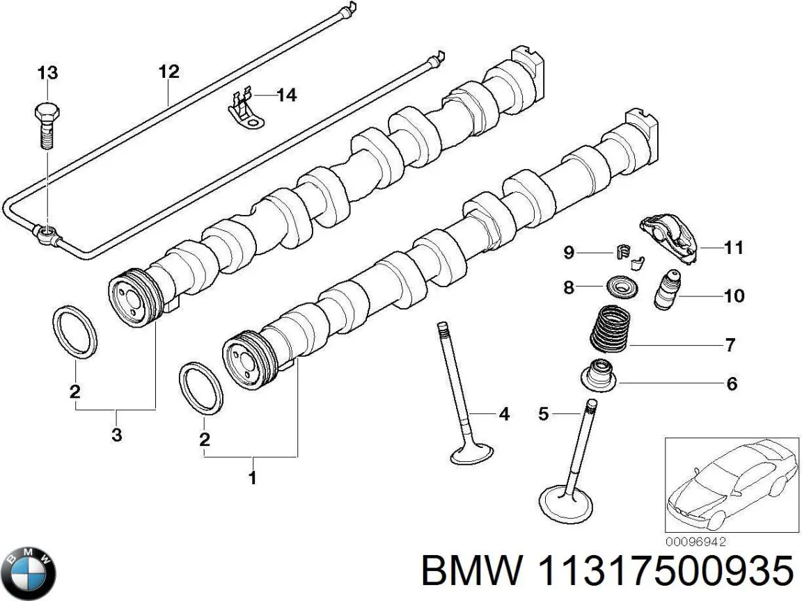 11317500935 BMW árvore distribuidora de motor de admissão