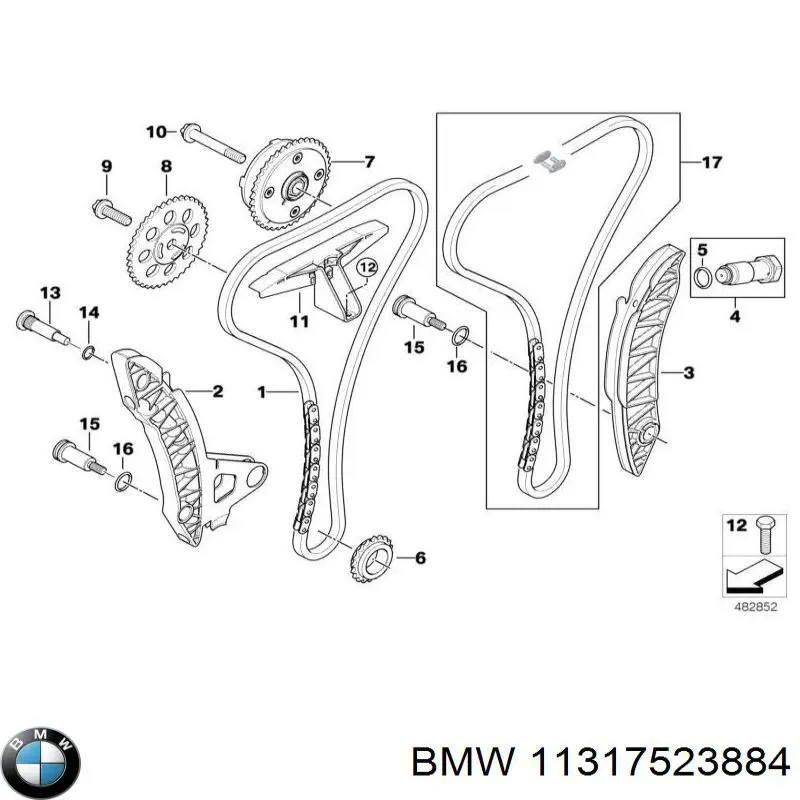 Успокоитель цепи ГРМ, верхний AND 3M109015 цена, от 66.77 USD