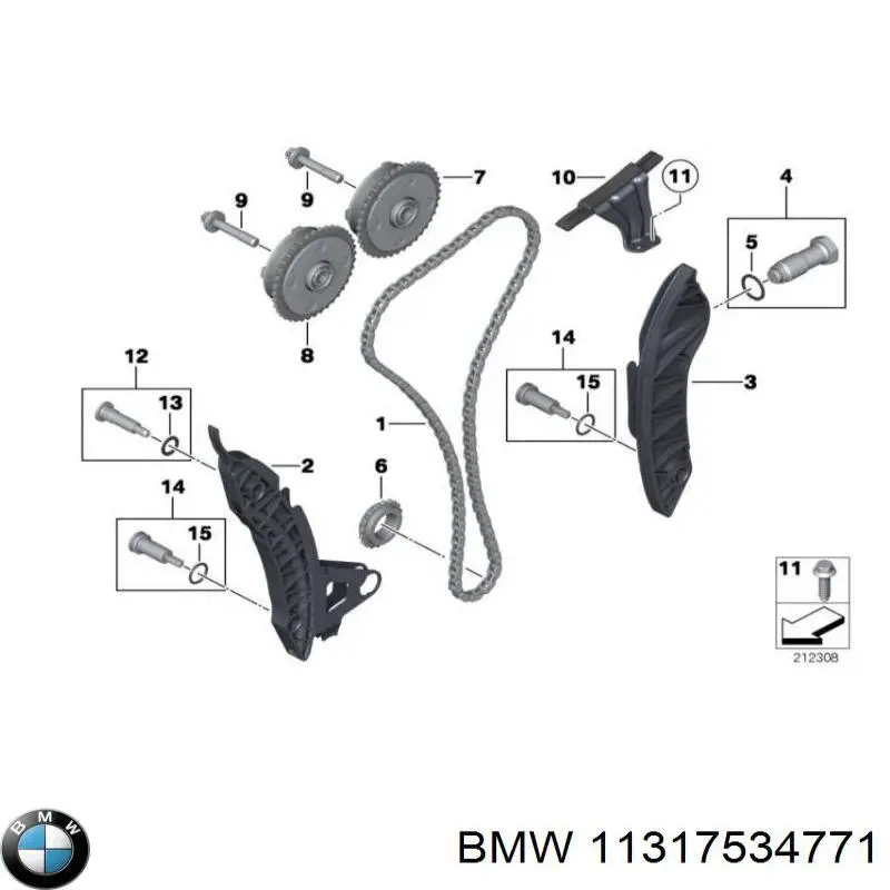 11317534771 BMW eixo de reguladora de tensão da correia de transmissão