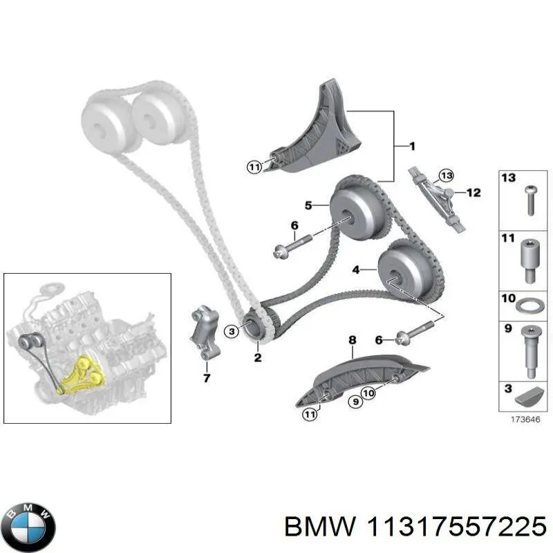 Цепь ГРМ правая на BMW X5 (E70) купить.