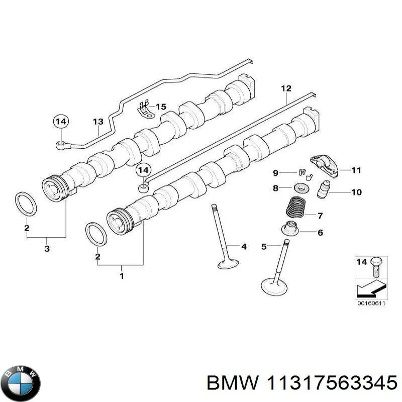 11317563345 BMW árvore distribuidora de motor de admissão