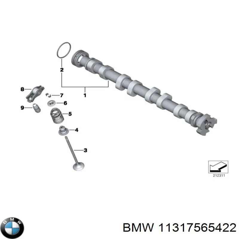 11317565422 BMW распредвал двигателя выпускной