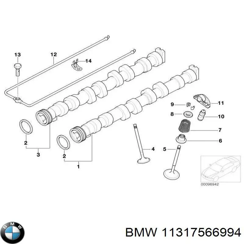 11317566994 BMW árvore distribuidora de motor de admissão