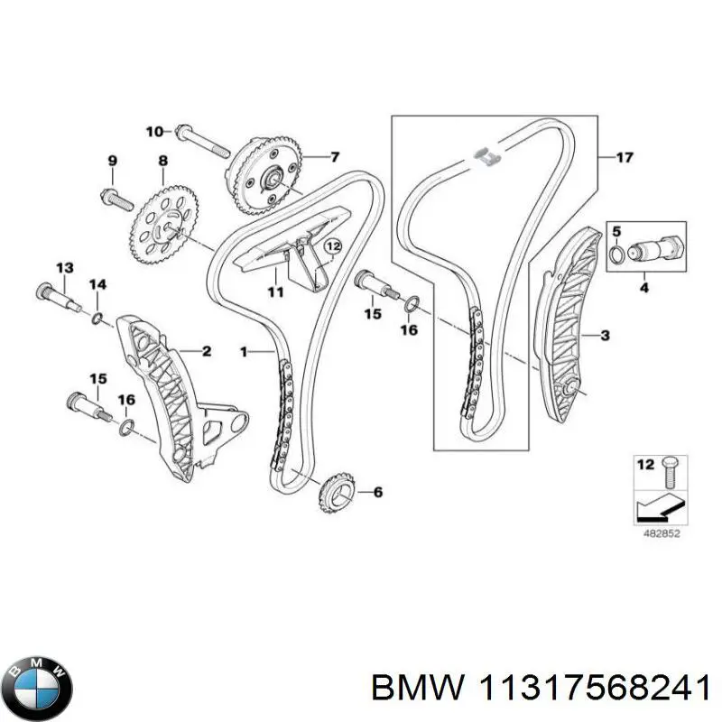 11317568241 BMW amortecedor de cadeia do mecanismo de distribuição de gás
