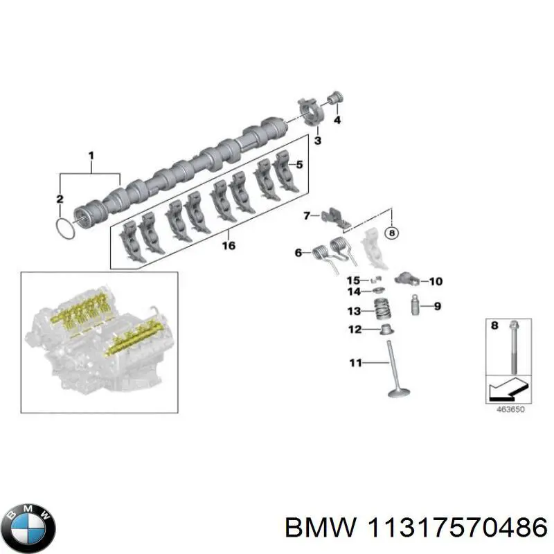 11317570486 BMW árvore distribuidora de motor de admissão