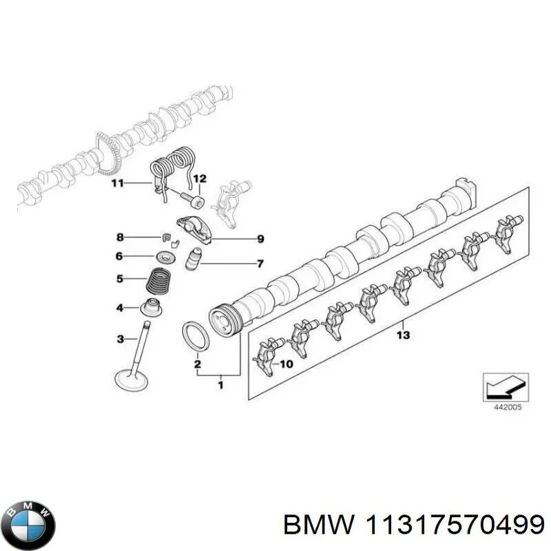 Распредвал двигателя выпускной BMW 11317570499 цена, от 84.76 USD