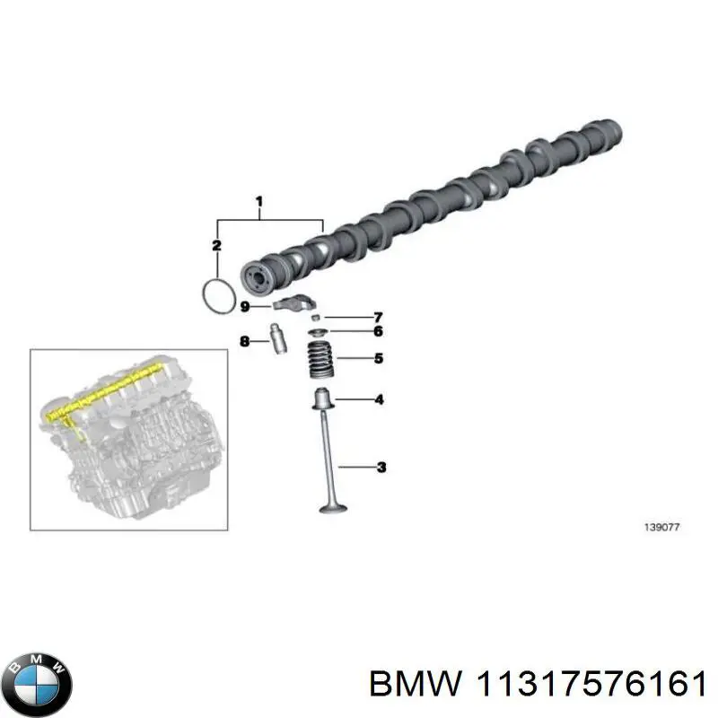 11317576161 BMW распредвал двигателя выпускной