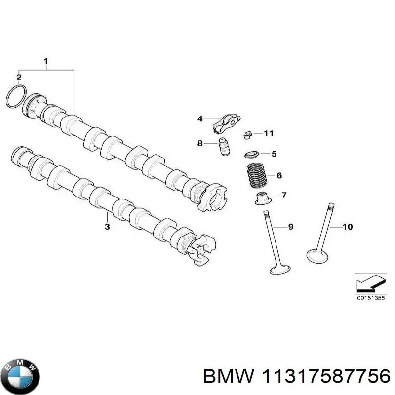 11317587756 BMW сальник распредвала двигателя