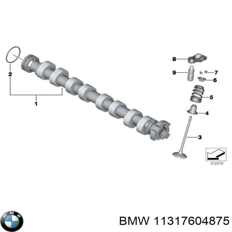 Впускной распредвал двигателя 11317604875 BMW