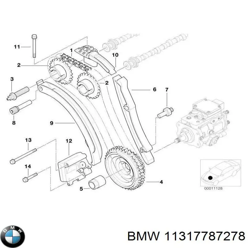 Piñón del árbol de levas 11317787278 BMW