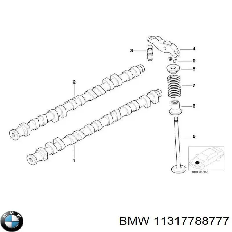 11317788777 BMW распредвал двигателя выпускной