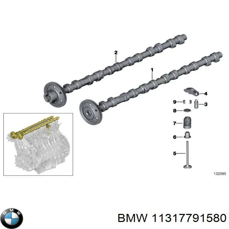 Выпускной распредвал двигателя 11317791580 BMW