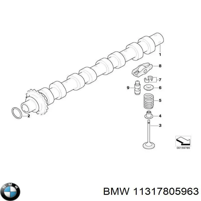 11317805963 BMW распредвал двигателя выпускной