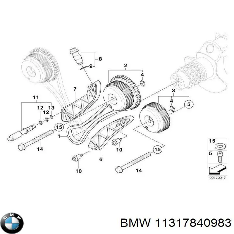 11317840983 BMW прокладка клапанной крышки двигателя, кольцо