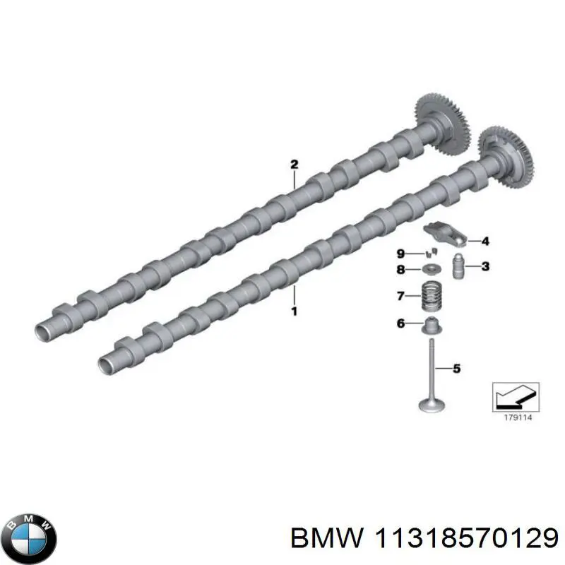 Впускной распредвал двигателя 11318570129 BMW